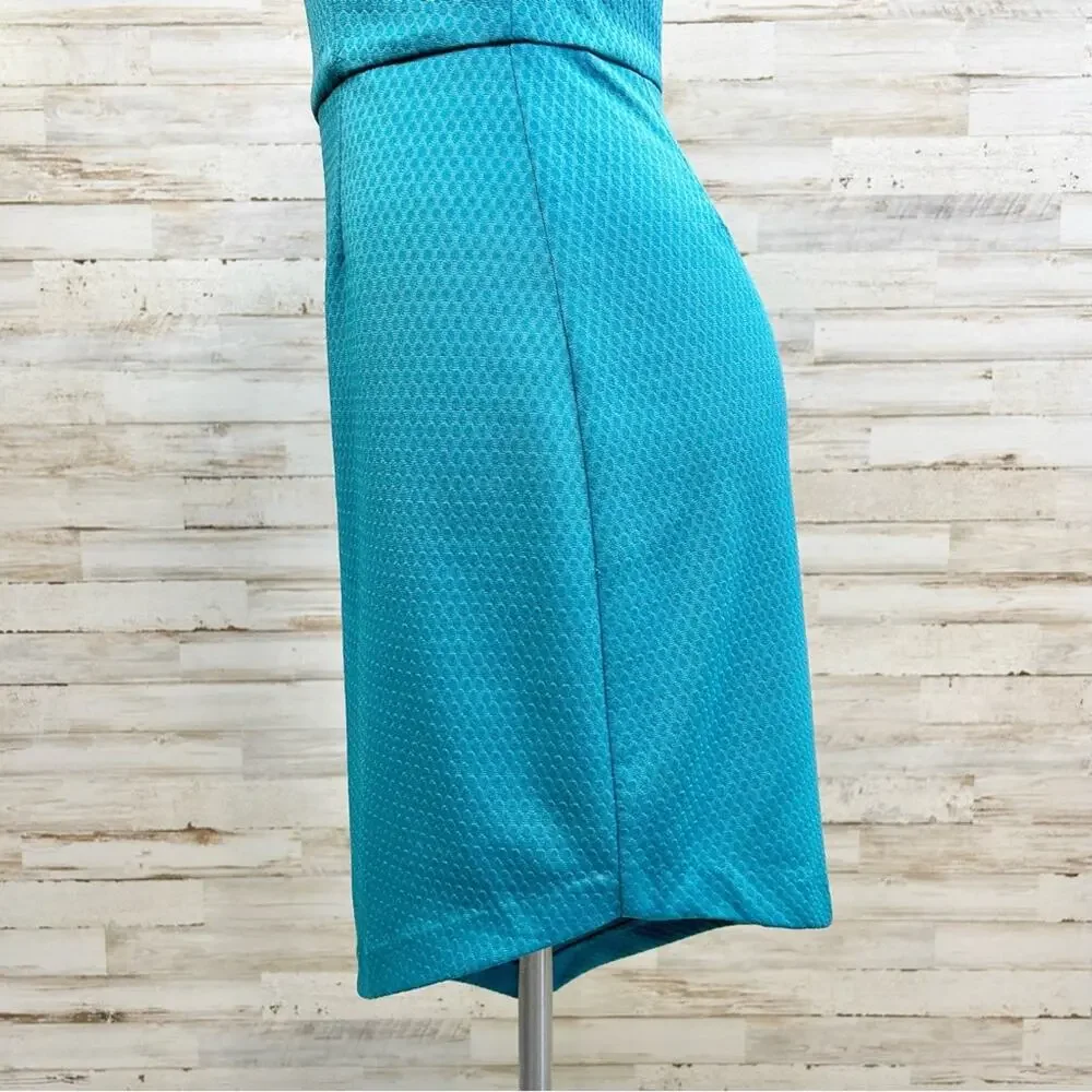 Slate & Willow Asymmetrical Off the Shoulder Dress Womens Size M Teal Jersey - Picture 8 of 16